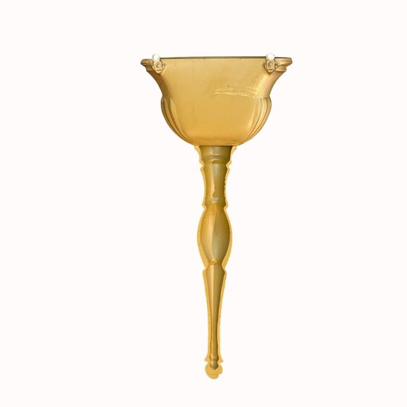 Hollywood Regency Wall Sconce Vintage Gold Tone Pocket Ornate Floral Mid Century - Picture 3 of 14